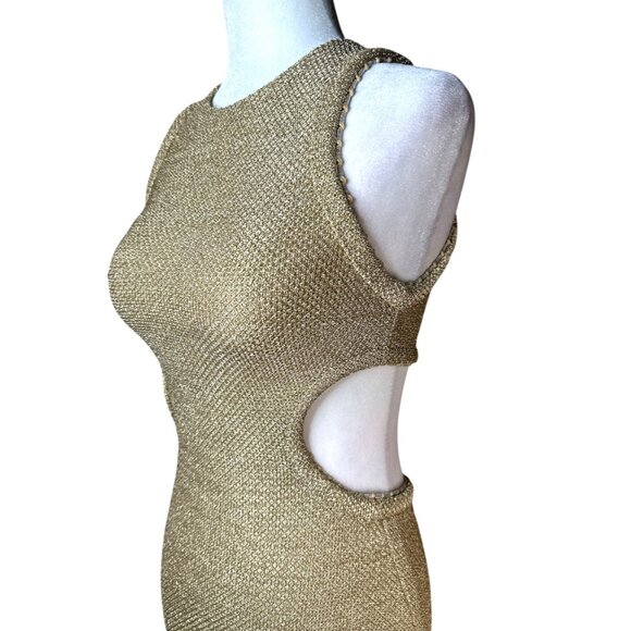 DEVON WINDSOR Maxine Dress in Marigold X-Small New Womens Knit Cut out Maxi Gown - Picture 10 of 16